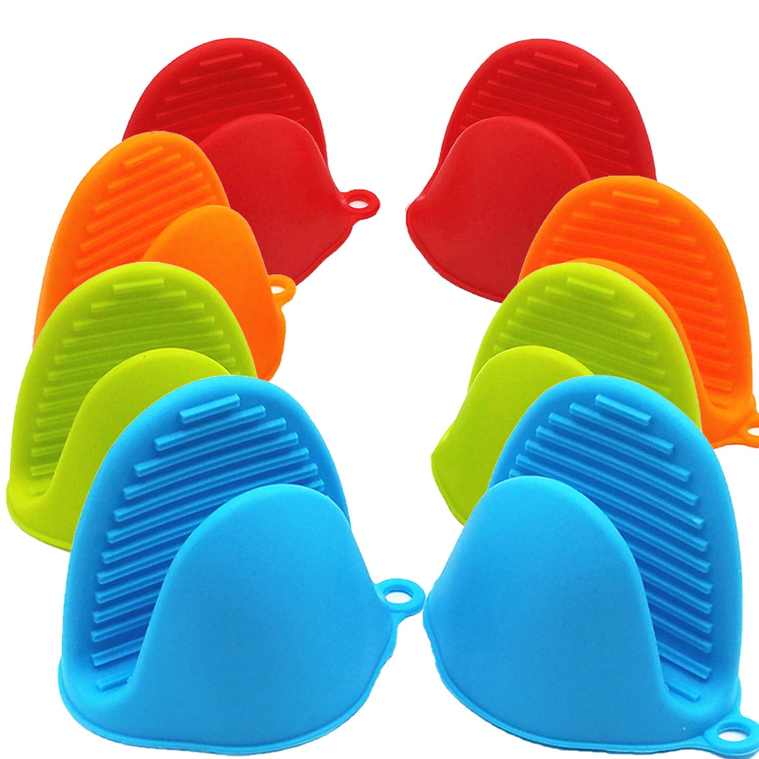 HARFINGTON Silicone Pot Holders (2-Pack) – Heat Resistant Mini Oven Mitts For Kitchen & BBQ