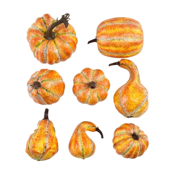 8 Pieces Simulation Pumpkin Artificial Pumpkins Small Foam Material Fall Harvest Tabletop Centerpiece Decoration