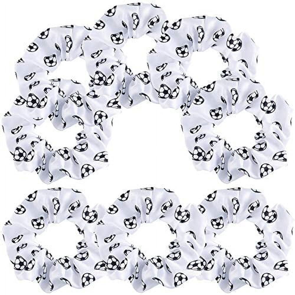 8 Pieces Soccer Hair Scrunchies Soccer Hair Ties No Crease Soccer Hair