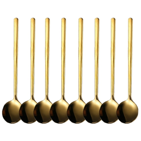 8 Pieces Stainless Steel Soup Spoons with Long Handles