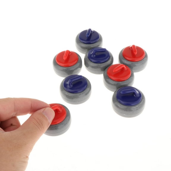 8 Pieces Tabletop Curling Game Pucks Family Replacement Shuffleboard Rollers