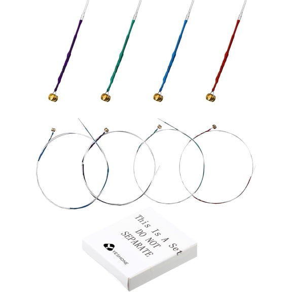 8 Pieces Violin Strings Universal Full Set (g-d-a-e) 4/4 Violin Universal Steel Core Fiddle Strings for Instruments 4/4 3/4 1/2 1/4 - Educator's Choice for Student$$Music