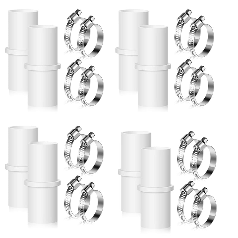 8 Pieces Washing Machine Drain Hose Connectors Washer Extension Adapter with 16 Pieces Drain