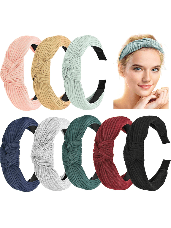 8 Pieces Womens Headbands, HUART Headbands in 8 Colors, Elastic Headbands for Women