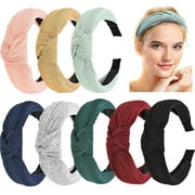 8 Pieces Womens Headbands, HUART Headbands in 8 Colors, Elastic Headbands for Women