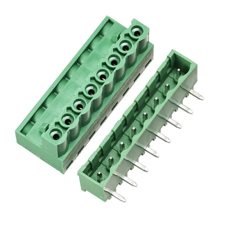 8-Pin 5.08mm Pitch Right Angle PCB Screw Terminal Block Connector 5Sets