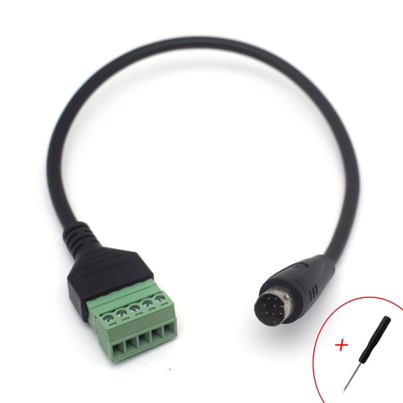 8-Pin Mini DIN Male to 5-Pin Screw Terminal Pluggable DIY PLC Wiring Cable for Computers, Monitors, Televisions, Servers, etc.