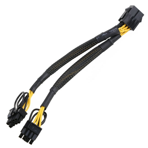 8-Pin PCIe Splitter Power Cable PCI-e 8 Pin Female to 8 (6+2)Pin Male Adapter Converter Extension Cord Nylon Sleeve