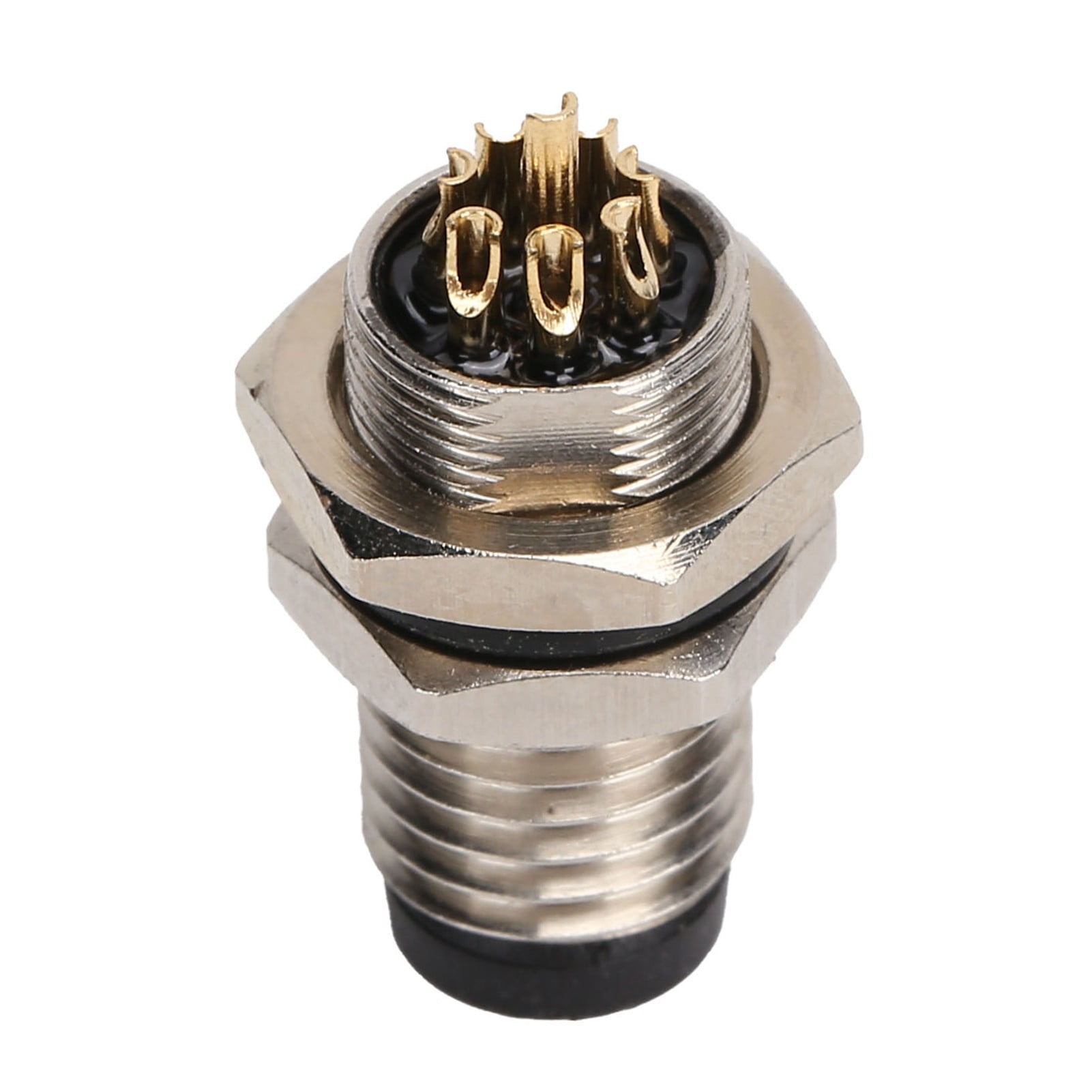 8 Pin Panel Mount Circular Plug Connector Waterproof Brass Shell 4.72 ...