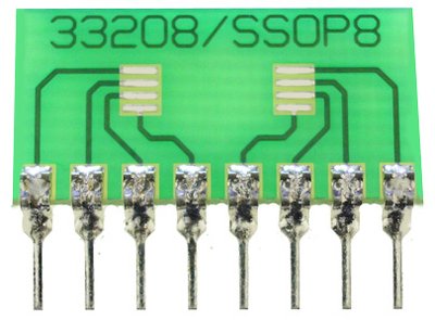 8 Pin SIP Surface Mount Integrated Circuit Adapter (0.4