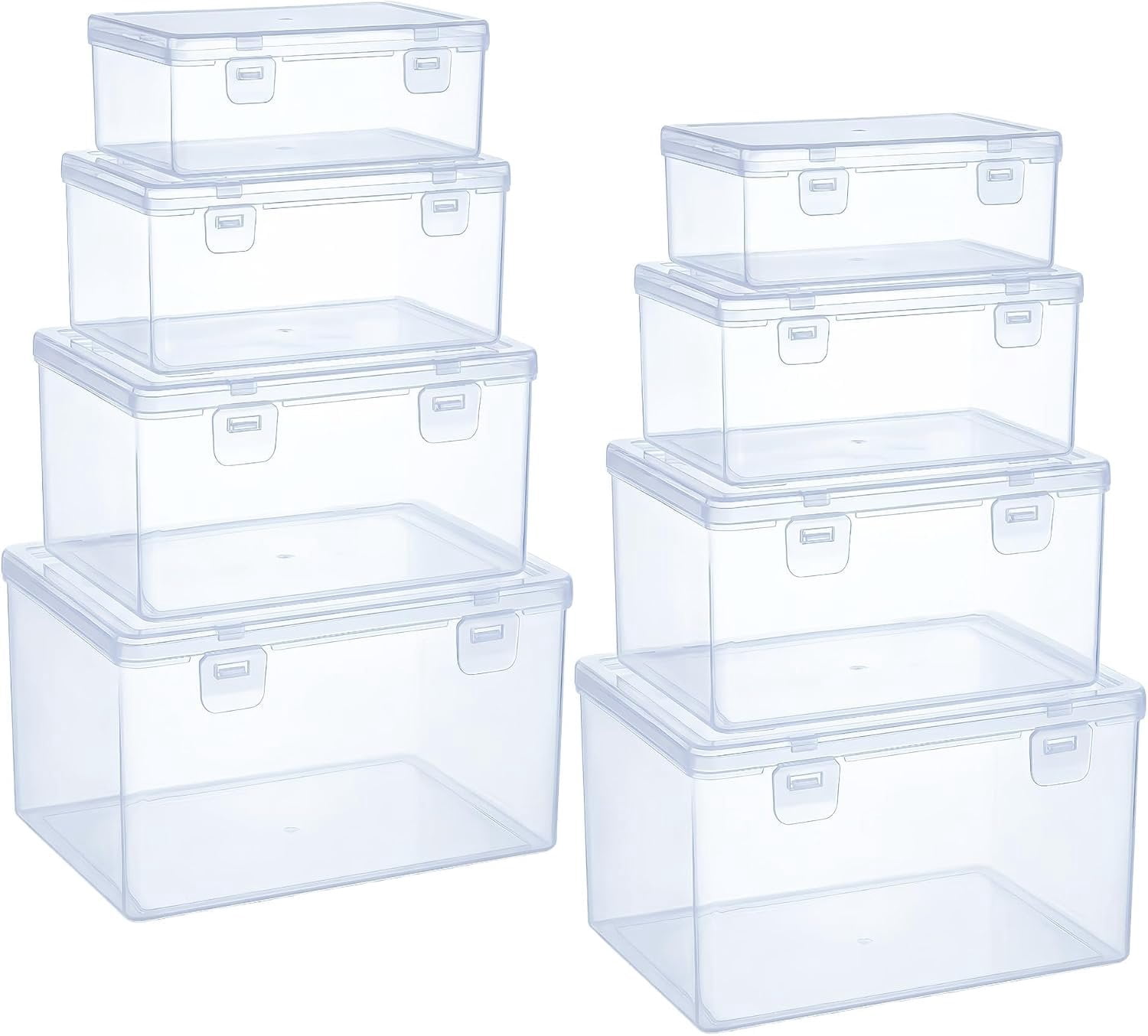 Poly Boxes 8 Plastic Boxes, 4 Sizes for Buttons - Walmart.com