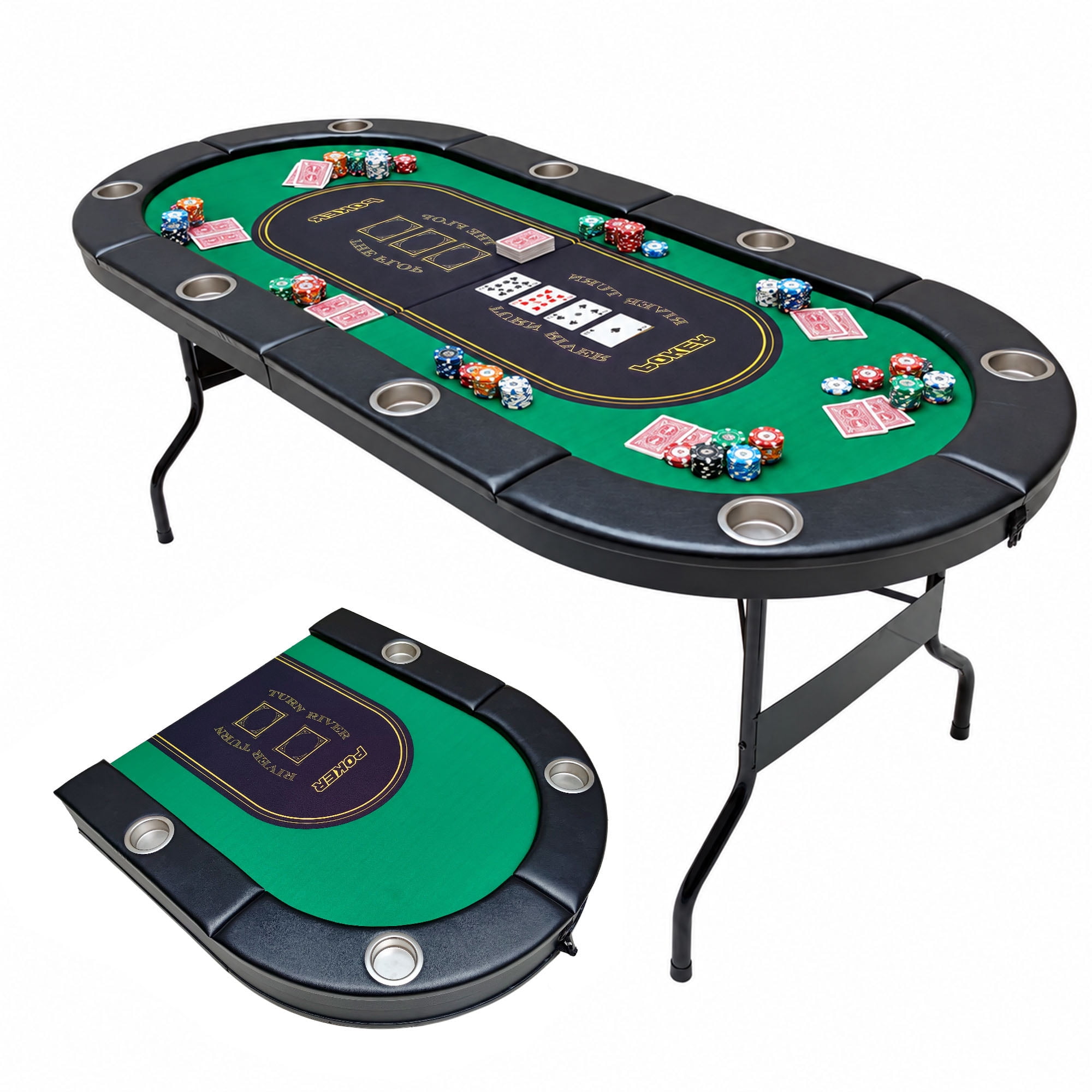 8 Player Folding Poker Table, 72