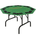 thumbnail image 1 of 8-Player Octagonal Poker Table - 47.25" Folding Card Game Table with Chip Trays & Cup Holders, Durable MDF & Steel, Black/Green for Home Casino Nights, 1 of 7