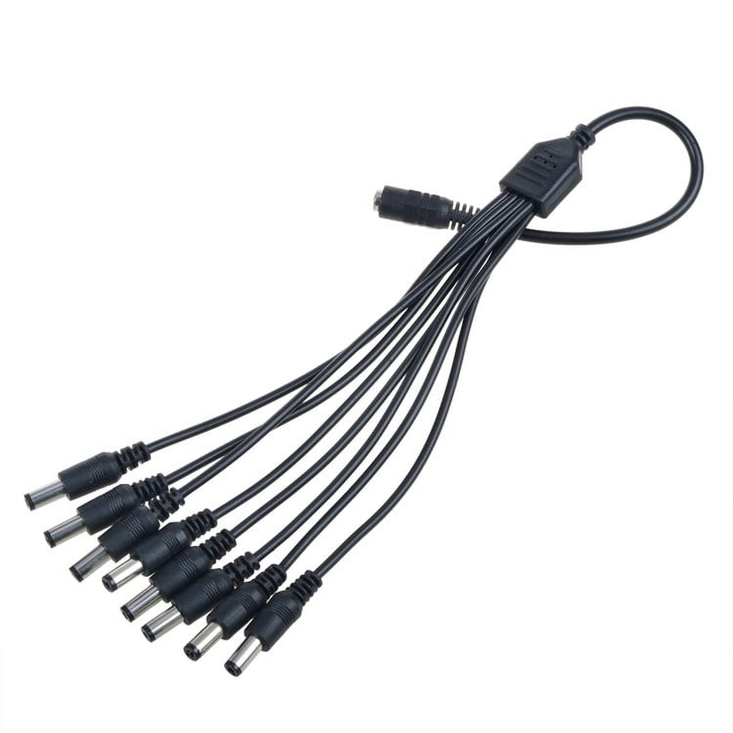 8Plug Tip Splitter 8Way Power Cord Cable For CCTV Surveillance