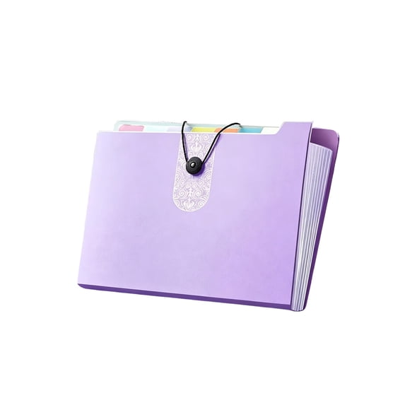 8-Pocket Accordion File Organizer, Expandable A4 and Letter Document Folder for Office and Home, Purple