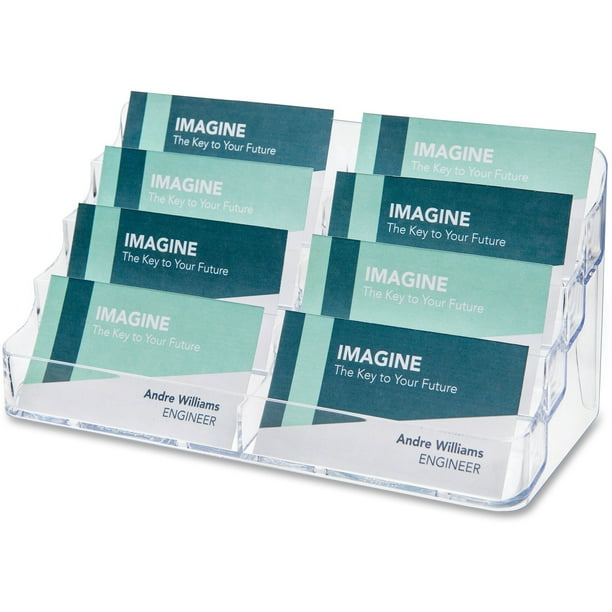 8-Pocket Business Card Holder, Holds 400 Cards, 7.78 x 3.5 x 3.38, Plastic, Clear 8-Pocket Business Card Holder, Holds 400 Cards, 7.78 x 3.5 x 3.38, Plastic, Clear