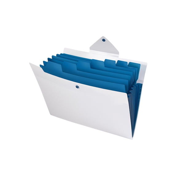 8 Pocket Expanding File Folder Portable Accordion Document Organizer With Snap Closure For Office Work White