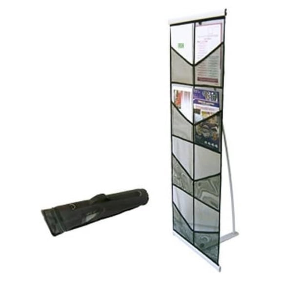 8 Pocket Magazine Rack - Portable Literature Display Stand for Brochures, Catalogs & Trade Shows - Black Metal Holder for Office, Events & Retail