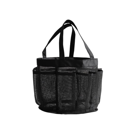 8 Pocket Mesh Shower Caddy, Breathable Portable Wash Organizer, Multi Compartment Handheld Bag for College Dorm, Gym Workout, Swimming Pool and Beach Daily Storage Use