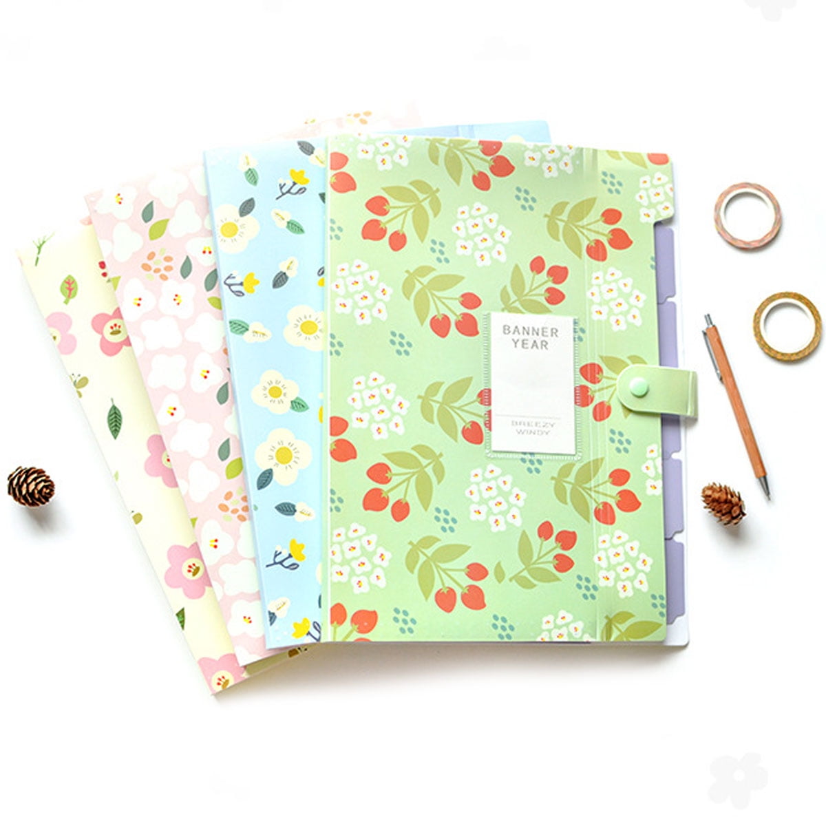 8Pocket Plastic Expanding File Folders A4 Letter Size Snap Closure