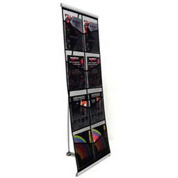 8-Pocket Portable Magazine Stand, Black Mesh with Silver Metal Frame ...