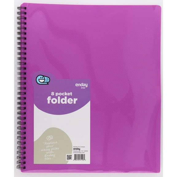8-Pocket Project Folder, Multi-Pocket Organizer with Front View for School & Office