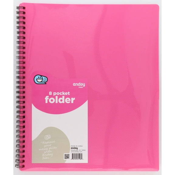 8-Pocket Project Folder, Multi-Pocket Organizer with Front View for School & Office