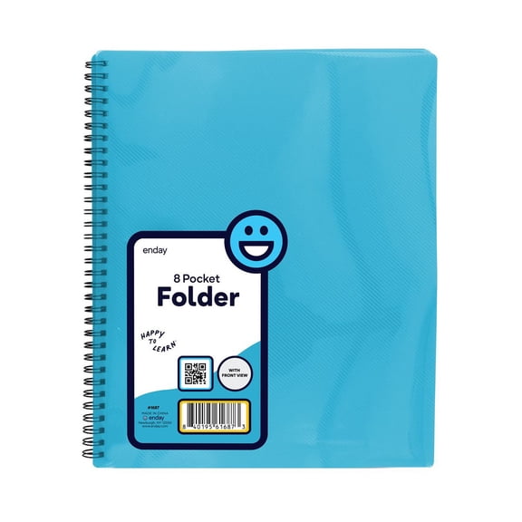 8-Pocket Project Folder, Multi-Pocket Organizer with Front View for School & Office