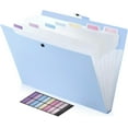 thumbnail image 1 of 8 Pockets Expanding File Folder, Accordion File Organizer with Colorful Labels, Cute Folders for Documents, Portable File Folder Organizer for School Office Supplies, Letter Size, Blue, 1 of 6