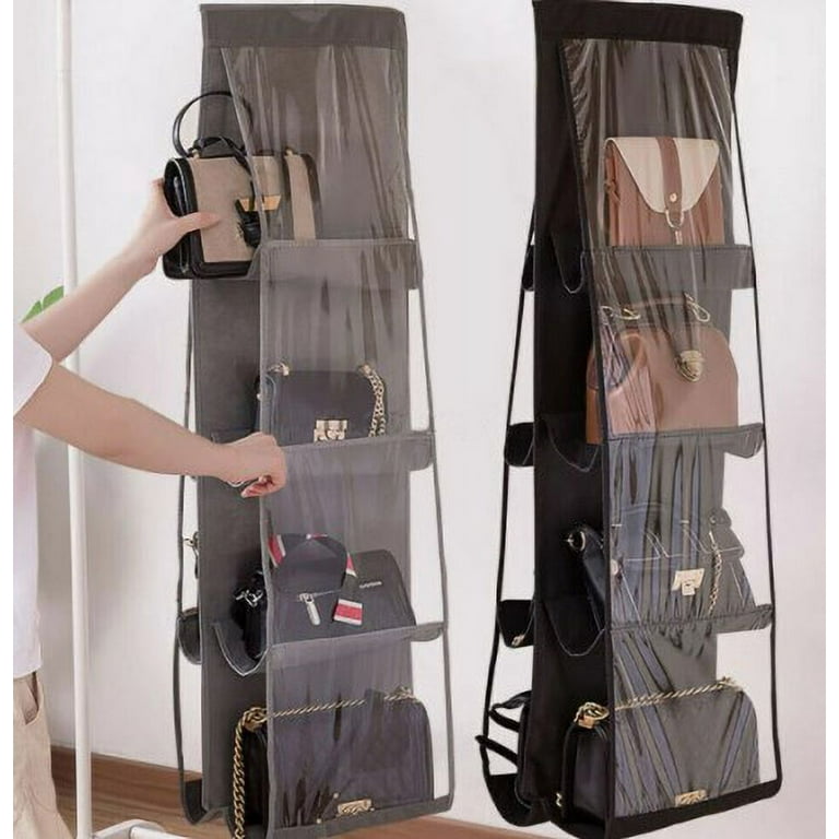 8 Pockets Shelf Bag Hanging Handbag Organizer Storage Holder Wardrobe Closets Walmart