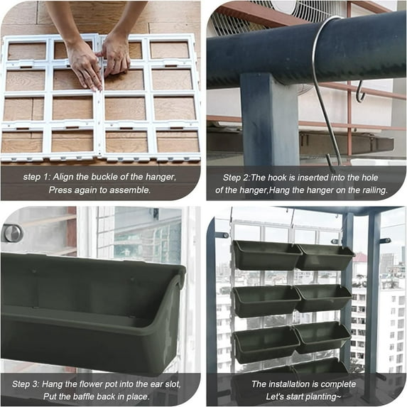 8 Pockets Vertical Garden Wall Planter Raised Beds Hanging Planter Wall Mounted Flower Beds for Flowers Vegetables Herb
