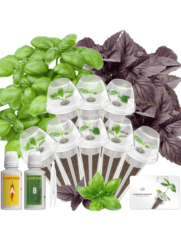8 Pod Basil Seeds Hydroponic Growing System Kit Compatible with Aerogarden, Ahopegarden, Gardencube, inbloom, iDoo