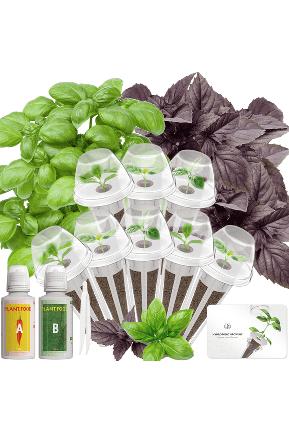 8 Pod Basil Seeds Hydroponic Growing System Kit Compatible with Aerogarden, Ahopegarden, Gardencube, inbloom, iDoo