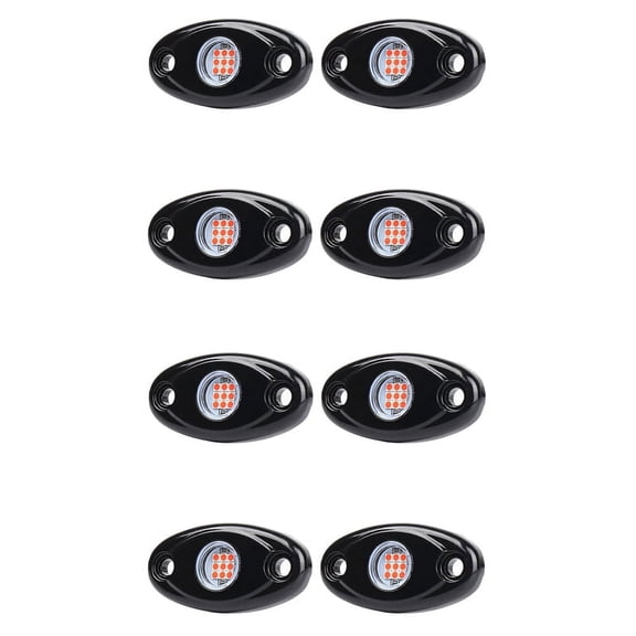 8 Pods LED Rock Lights Kit Waterproof Underglow LED Neon Trail Rig Lights for Truck ATV Offroad Boat-Red