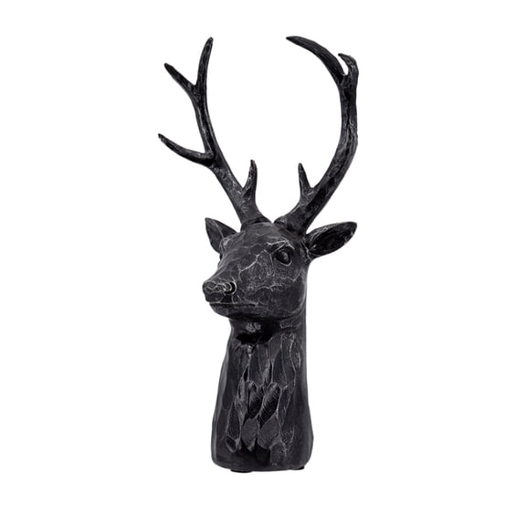 8-Point Deer Head Statue Decor, With a Textured, Hand-Carved Appearance, Place on a Mantel, Or Set on a Bookshelf, Unique Alternative to Real Antlers