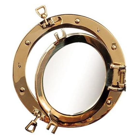 8" Polished Brass Nautical Porthole Window
