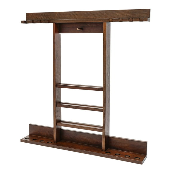 8 Pool Cue Rack, Pool Stick Holder Wall Mounted, Billiard Cue Holder Wall Rack (Nut-brown)