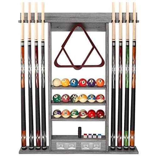 8 Pool Cue Wall Rack With Score Counter, Pool Cue Stick Hanging Wall