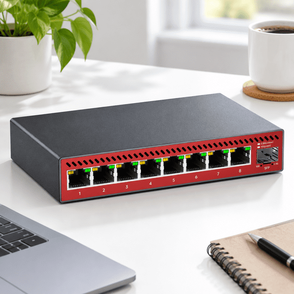 8 Port 2.5 Gigabit Unmanaged Ethernet Network with 10Gbps SFP+ Uplink