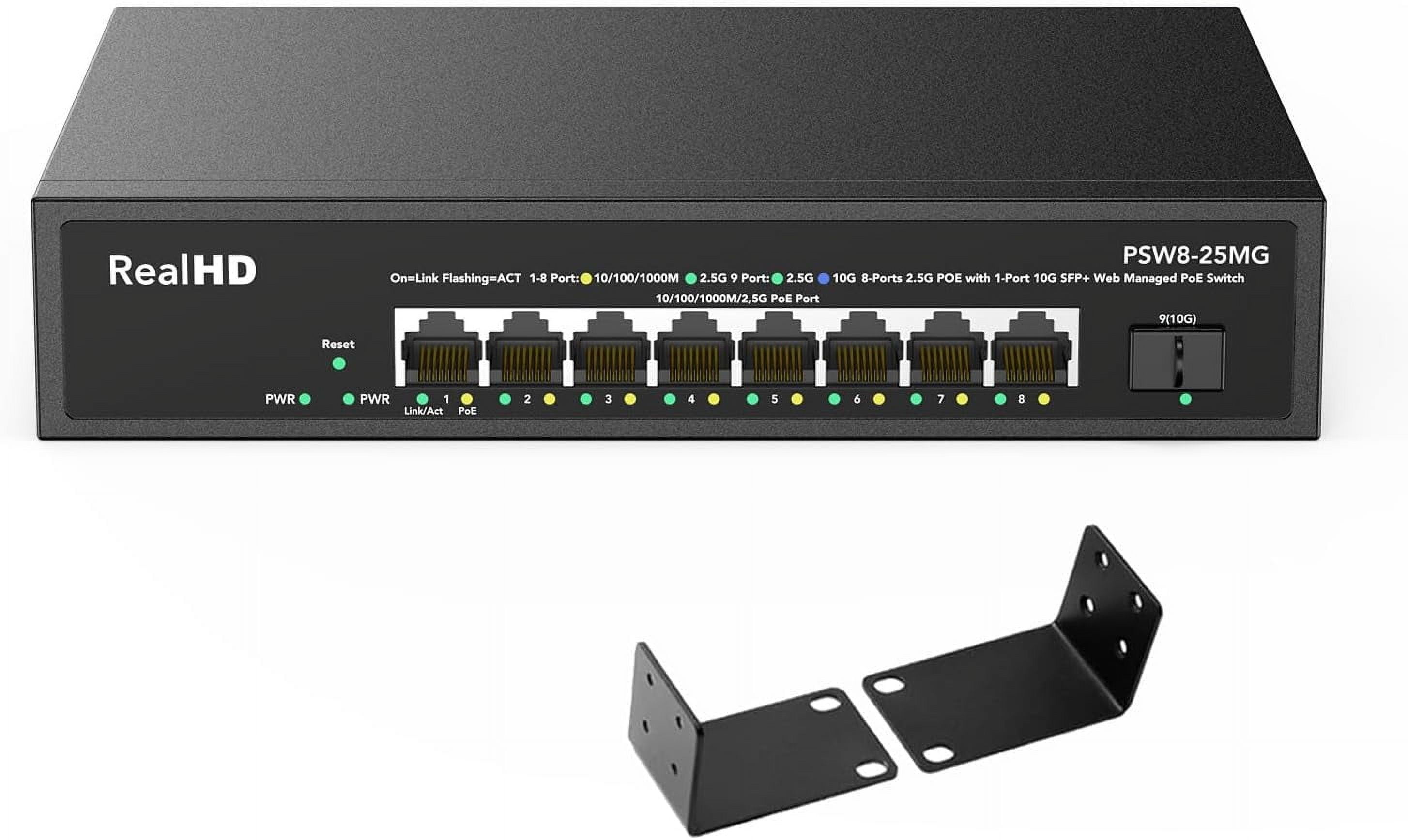 8 Port 2.5G Gigabit PoE Web Managed Switch with 10G SFP