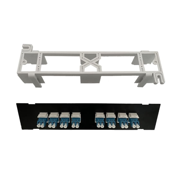 8-Port Blank Patch Panel Rack for LC Optical Fiber Wall Mount Ethernet Cable Bar Keystone Jack RJ45 Coupler Module