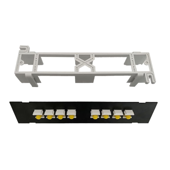 8-Port Blank Patch Panel Rack for ST Optical Fiber Wall Mount Ethernet Cable Bar Keystone RJ45 Coupler Module