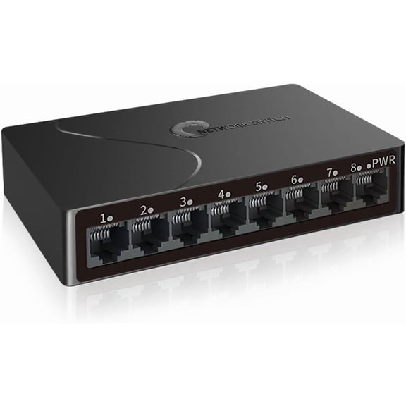8-Port Gigabit Easy Smart Managed Ethernet Switch | Plug & Play Network Hub with VLAN, QoS, Port Mirroring | Fanless Design | Desktop/Wall Mount for Home/Office