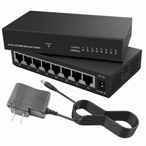 8 Port Gigabit Ethernet Switch RJ45 Hub Internet Splitter Smart Switch Ethernet Network Switch 10/100Mbps US Plug