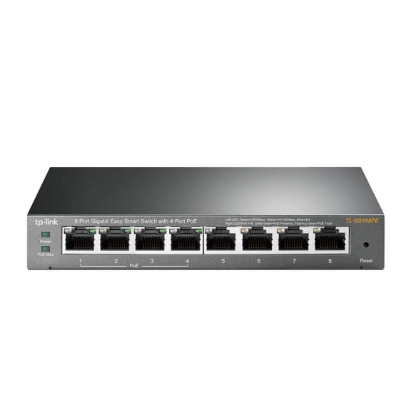 8 Port Gigabit Poe Switch 4 Poe Ports Easy Smart Management Vlan Qos 802.3Af