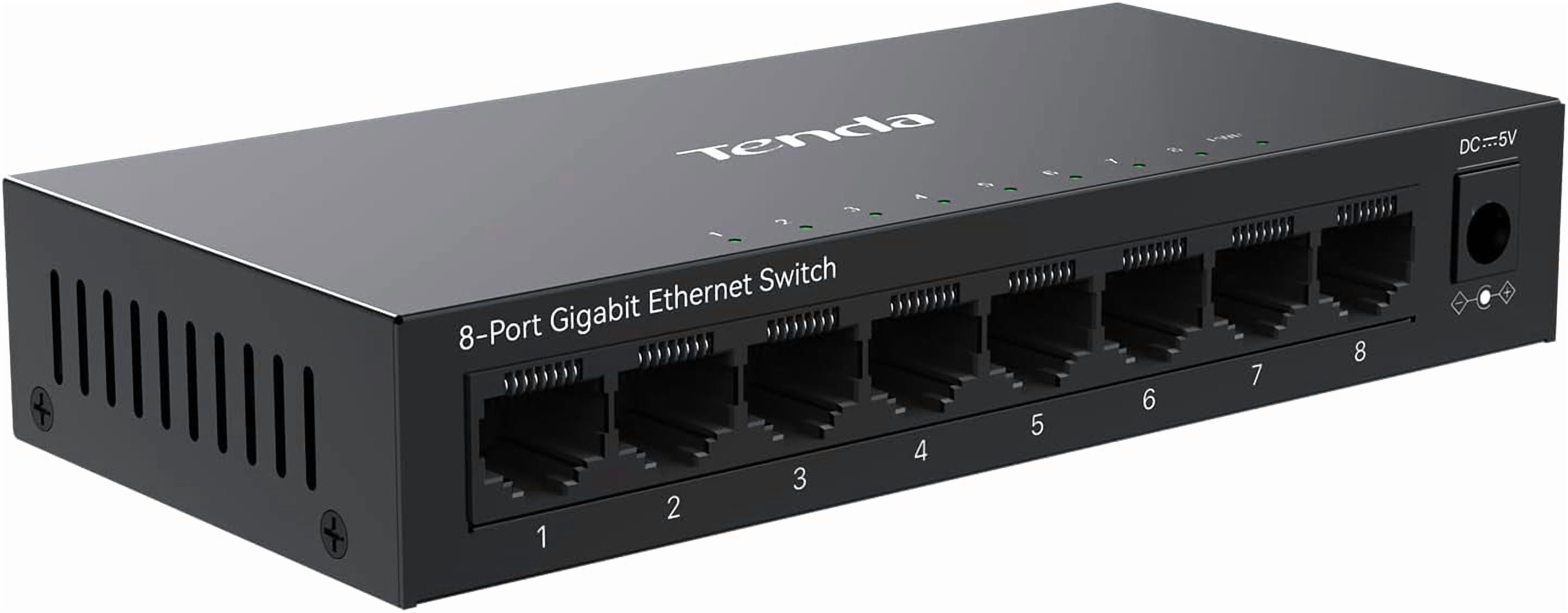 8 Port Gigabit Switch, Unmanaged Network Switch, Ethernet Switch, Office Ethernet Splitter, Internet Switch, Home Network Hub, Plug-and-Play, Silent Operation, Desktop or Wall Mount (TEG1008M)