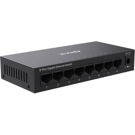 8 Port Gigabit Switch, Unmanaged Network Switch, Ethernet Switch, Office Ethernet Splitter, Internet Switch, Home Network Hub, Plug-and-Play, Silent Operation, Desktop or Wall Mount (TEG1008M)