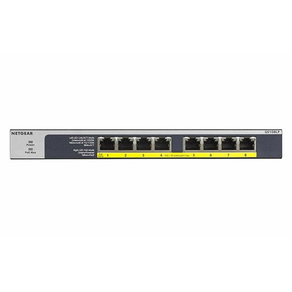 8-Port PoE/PoE+ Gigabit Ethernet Unmanaged Switch (GS108LP)