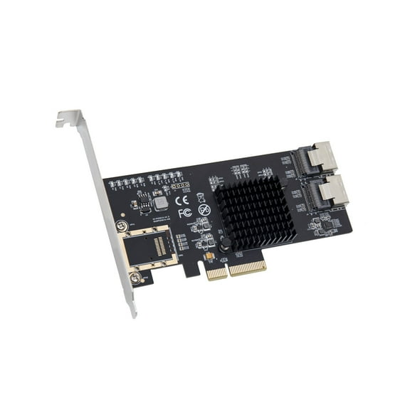8 Port SATA III Non-RAID PCI-e x4 Controller Card Supports FreeNAS and ZFS RAID - Includes Mini SAS to SATA Breack out Cables