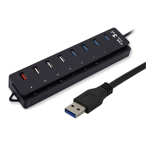 8 Port USB3.0 2.0 Hubs with Individual Switches 4xUSB3.0 3x USB 2.0 1x USB Charging Port USB Hubs Power Adapter